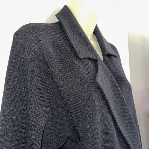 St. John by Marie Gray black knit double breasted cropped jacket - Picture 6 of 12